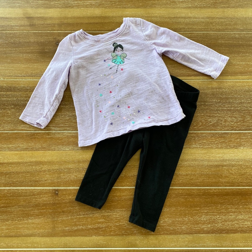Jumping Beans fairy top + Cat & Jack leggings